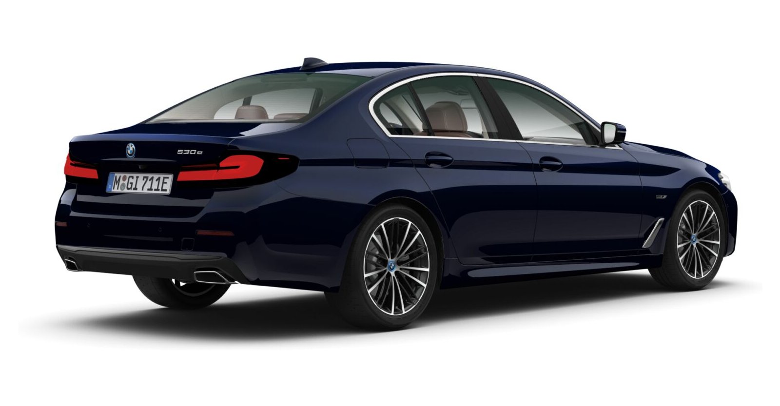 BMW BMW 5er in Blau von hinten BMW BMW 5er in Blau von hinten