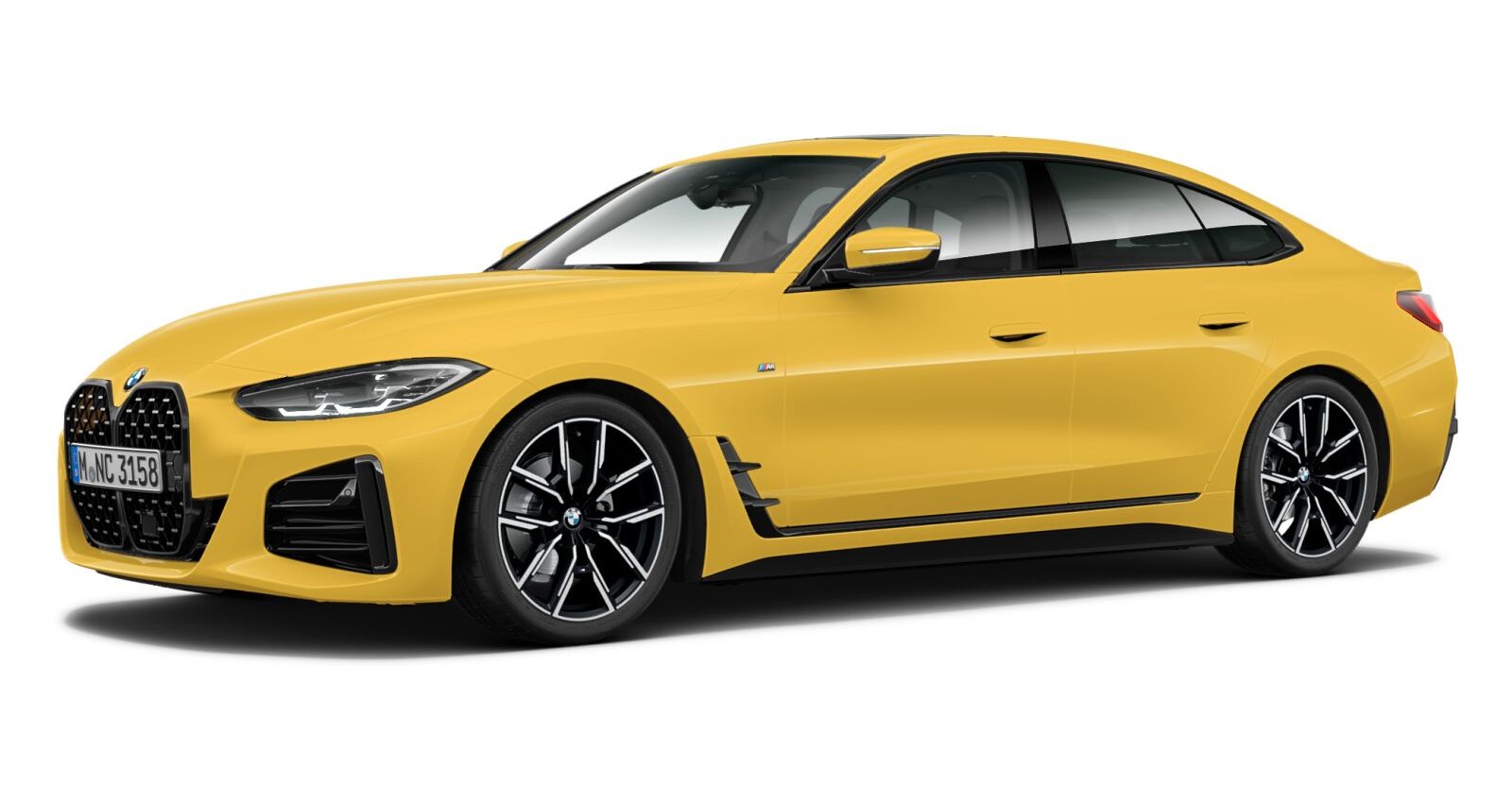 BMW 420d Gran Coupé in Gelb von vorne BMW 420d Gran Coupé in Gelb von vorne