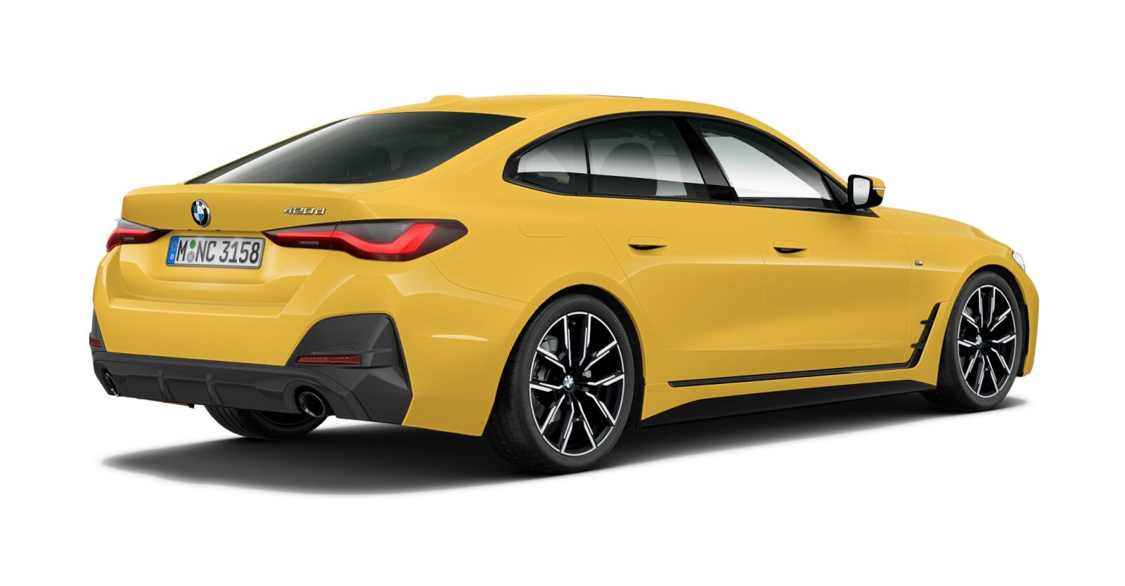 BMW BMW 4er in Gelb von hinten BMW BMW 4er in Gelb von hinten