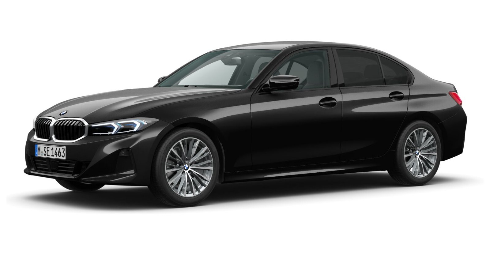 BMW BMW 3er in Schwarz von vorne BMW BMW 3er in Schwarz von vorne