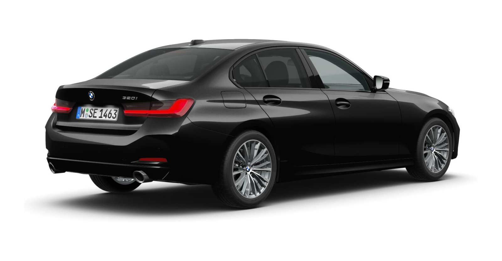 BMW BMW 3er in Schwarz von hinten BMW BMW 3er in Schwarz von hinten