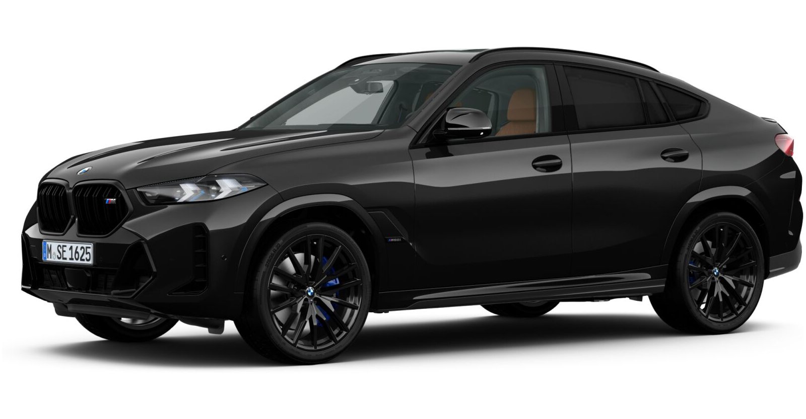 BMW X6 M60i xDrive in Schwarz von vorne BMW X6 M60i xDrive in Schwarz von vorne