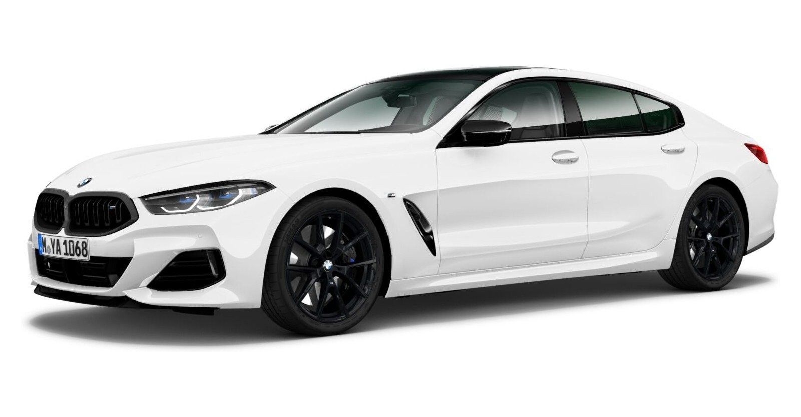 BMW M850i xDrive Gran Coupe in Weiß von vorne