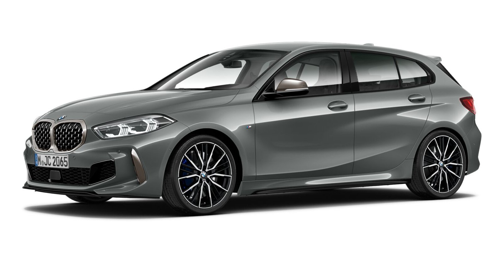 BMW M135i xDrive in Grau von vorne BMW M135i xDrive in Grau von vorne