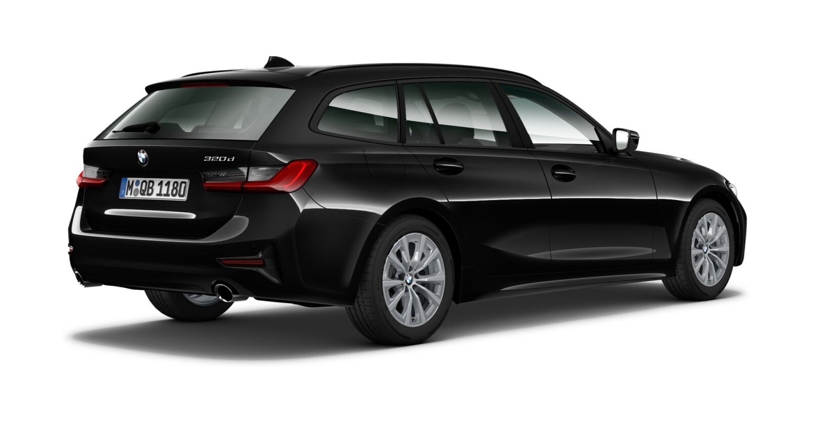 BMW BMW 3er in Schwarz von hinten BMW BMW 3er in Schwarz von hinten