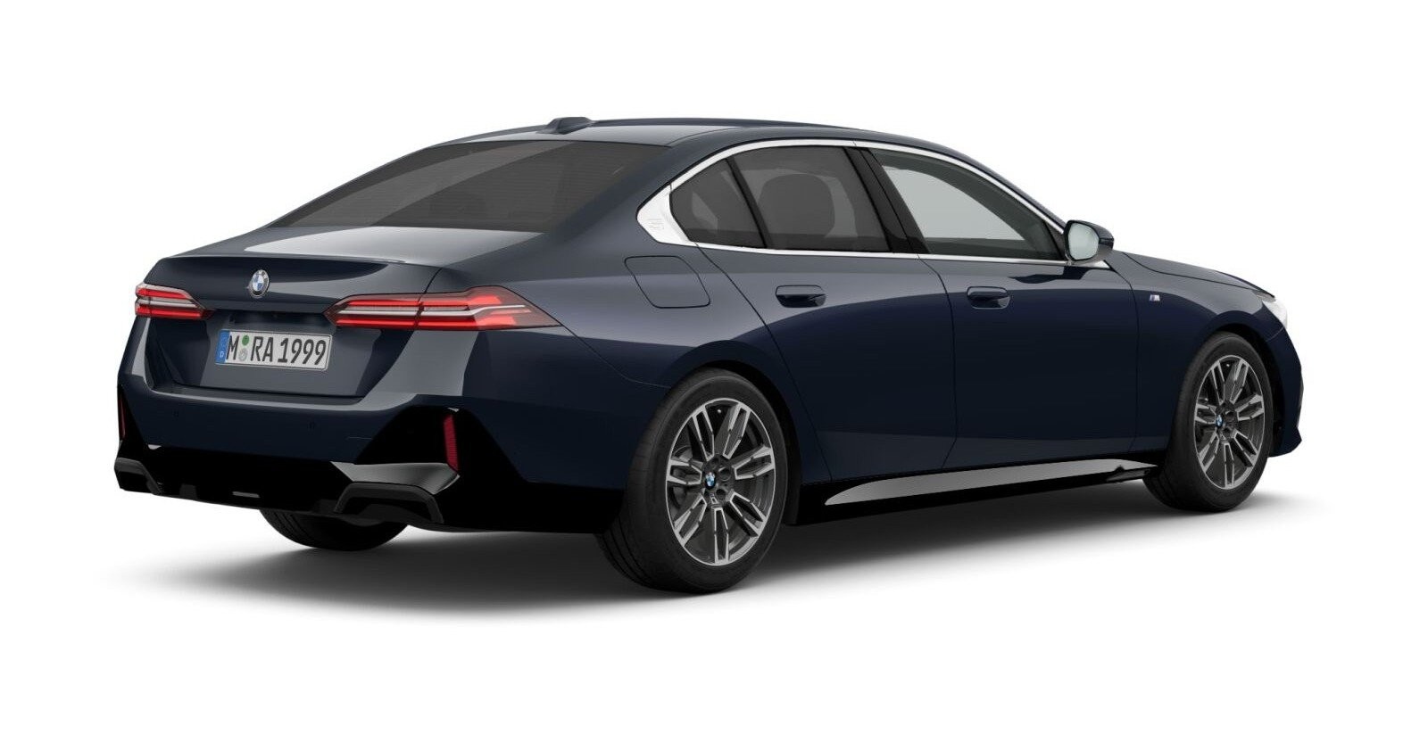 BMW BMW 5er in Schwarz von hinten
