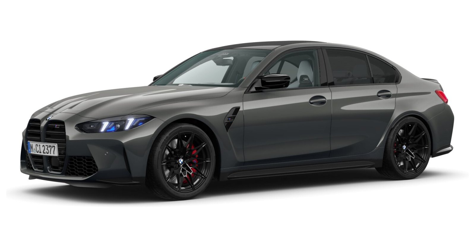 BMW M3 Competition Limousine mit M xDrive in Grau von vorne BMW M3 Competition Limousine mit M xDrive in Grau von vorne