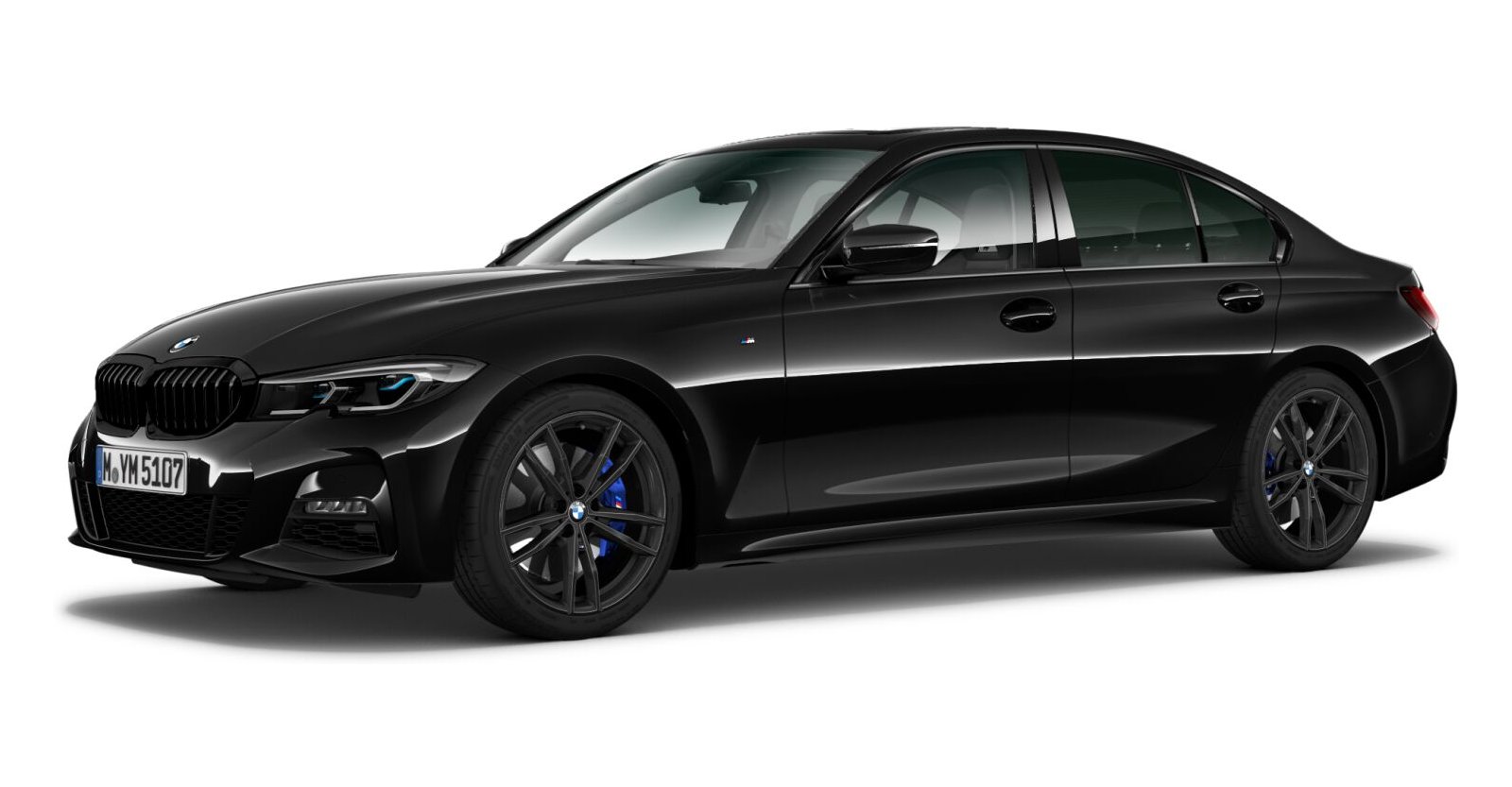 BMW BMW 3er in Schwarz von vorne BMW BMW 3er in Schwarz von vorne