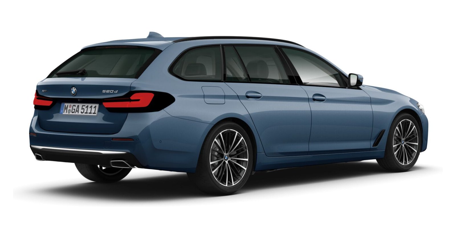 BMW BMW 5er in Blau von hinten BMW BMW 5er in Blau von hinten