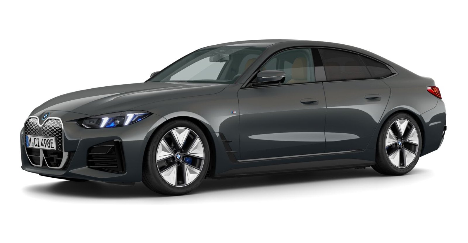 BMW i4 eDrive40 Gran Coupé in Grau von vorne