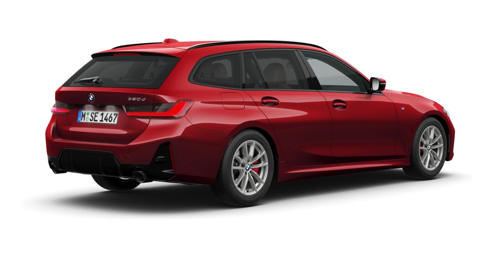 BMW BMW 3er in Rot von hinten BMW BMW 3er in Rot von hinten