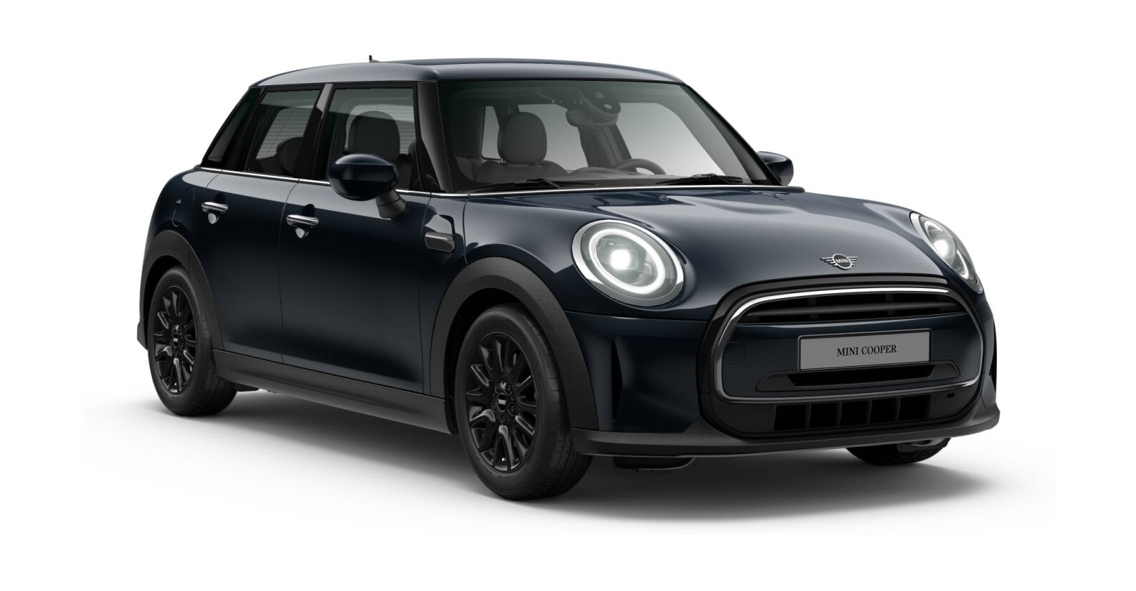 MINI Cooper 5-Türer in Schwarz von vorne