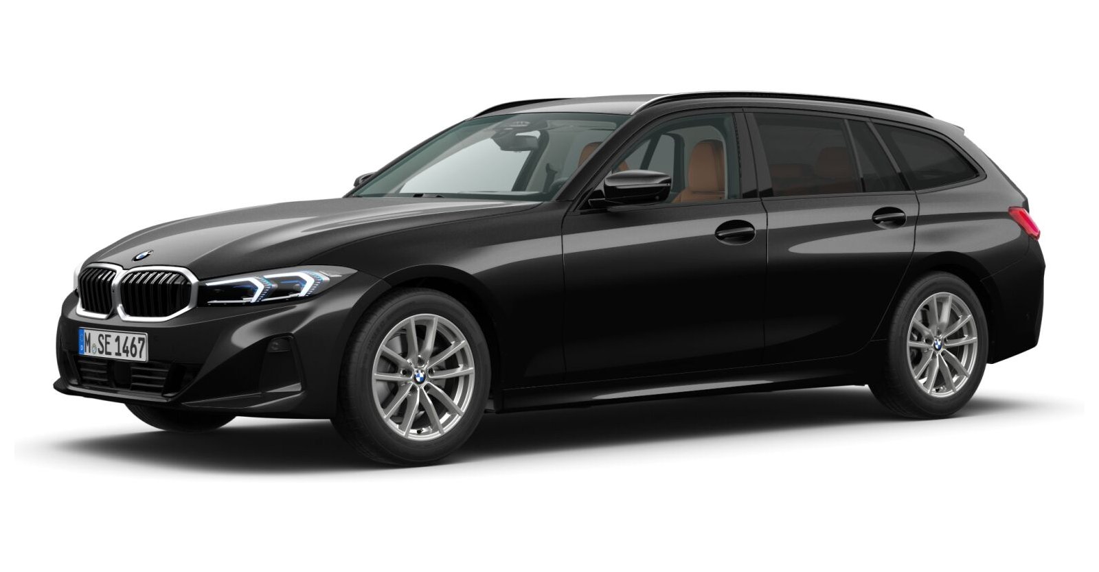 BMW BMW 3er in Schwarz von vorne BMW BMW 3er in Schwarz von vorne