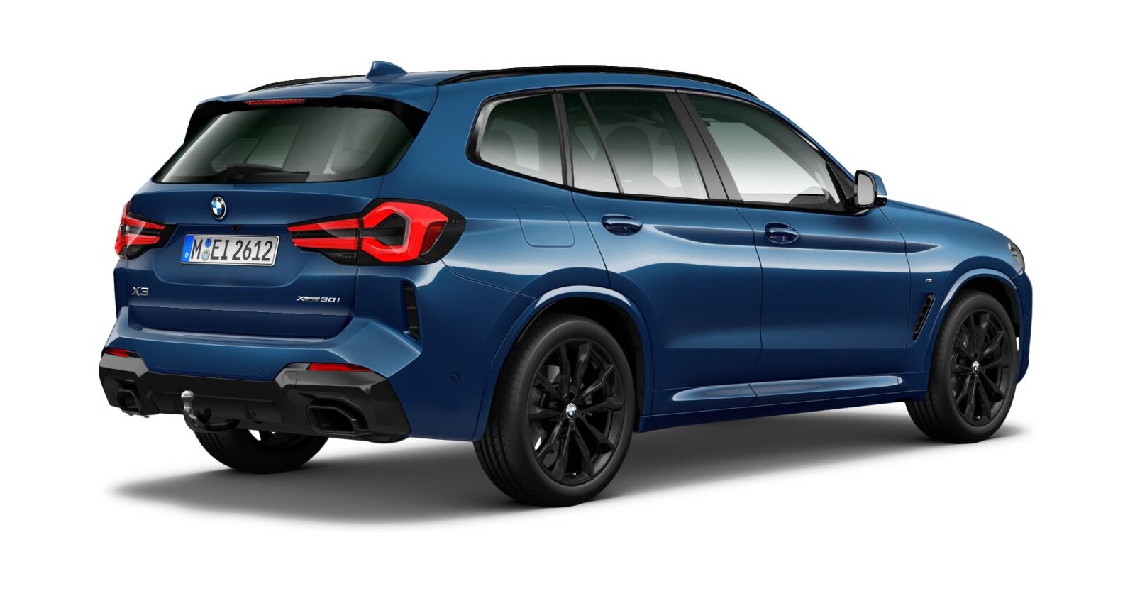 BMW BMW X in Blau von hinten BMW BMW X in Blau von hinten