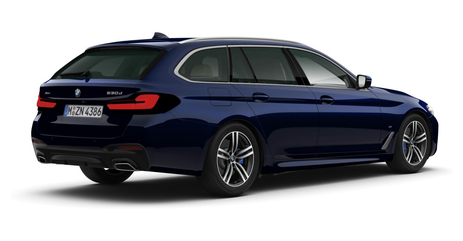 BMW BMW 5er in Blau von hinten BMW BMW 5er in Blau von hinten