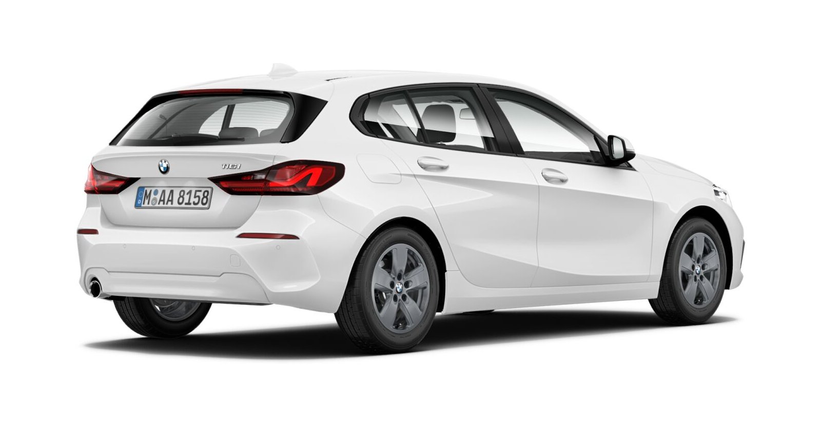 BMW BMW 1er in Weiß von hinten BMW BMW 1er in Weiß von hinten