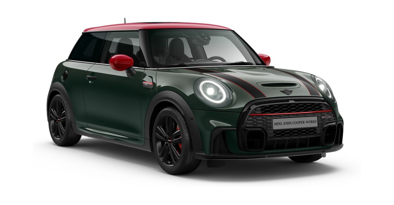 MINI John Cooper Works 3-Türer in Grün von vorne MINI John Cooper Works 3-Türer in Grün von vorne
