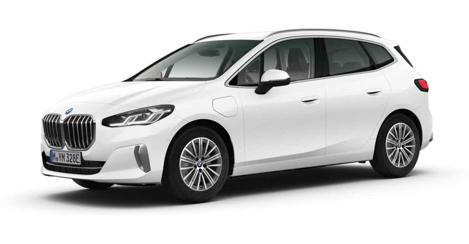 BMW 225e xDrive Active Tourer in Weiß von vorne BMW 225e xDrive Active Tourer in Weiß von vorne