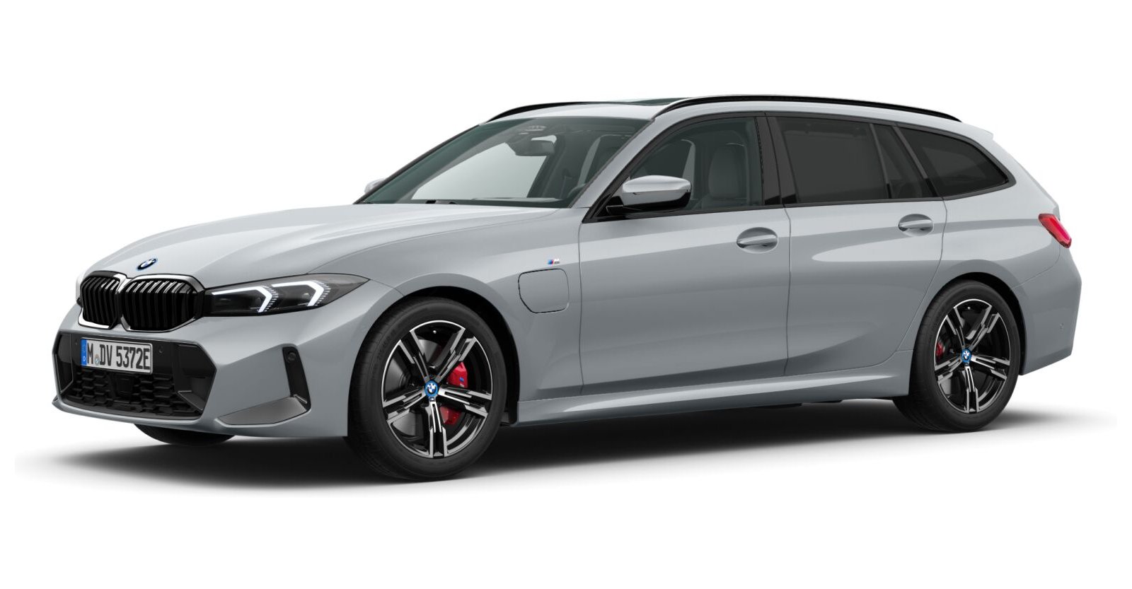 BMW 330e Touring in Grau von vorne BMW 330e Touring in Grau von vorne