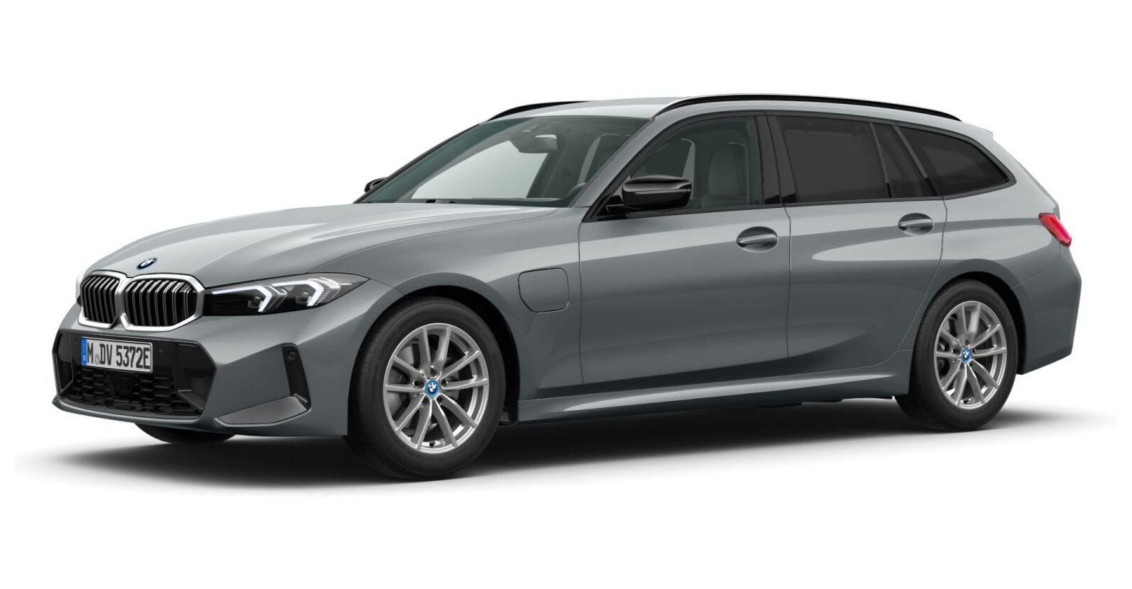 BMW 330e Touring in Grau von vorne BMW 330e Touring in Grau von vorne