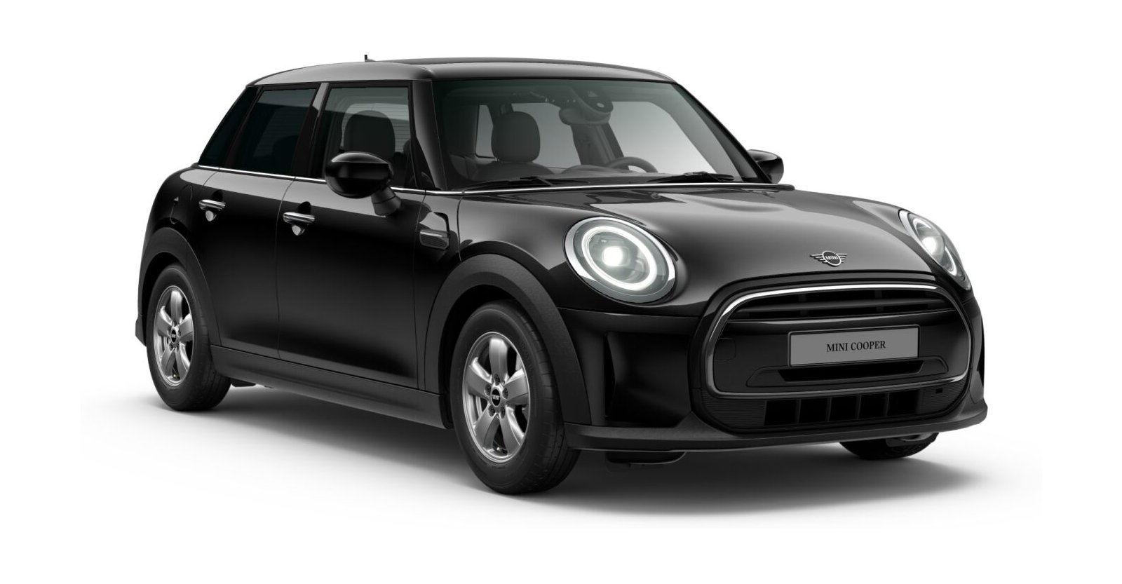 MINI Cooper 5-Türer in Schwarz von vorne MINI Cooper 5-Türer in Schwarz von vorne