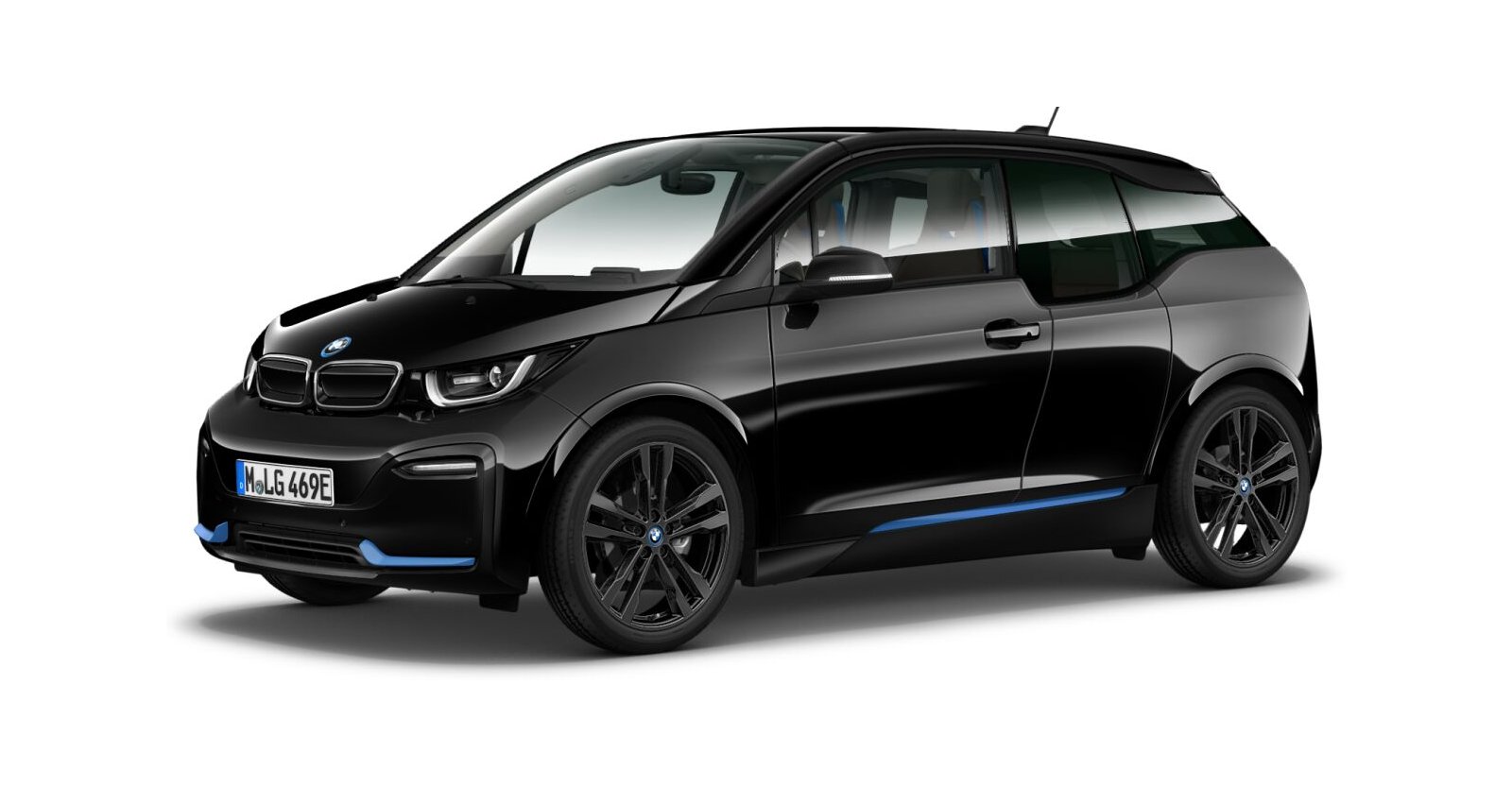 BMW BMW I in Schwarz von vorne BMW BMW I in Schwarz von vorne