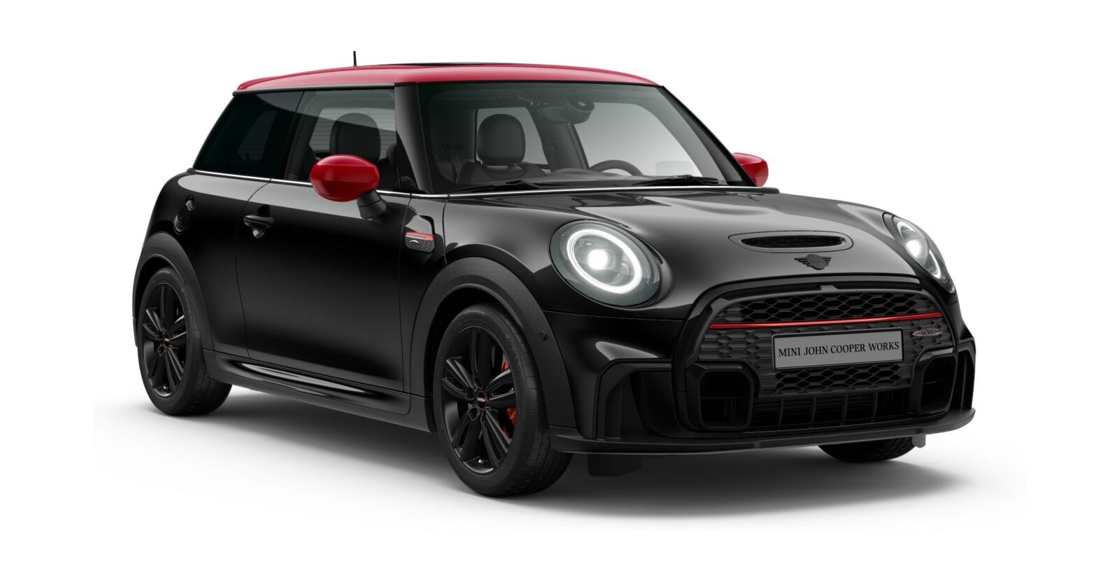 MINI John Cooper Works 3-Türer in Schwarz von vorne MINI John Cooper Works 3-Türer in Schwarz von vorne