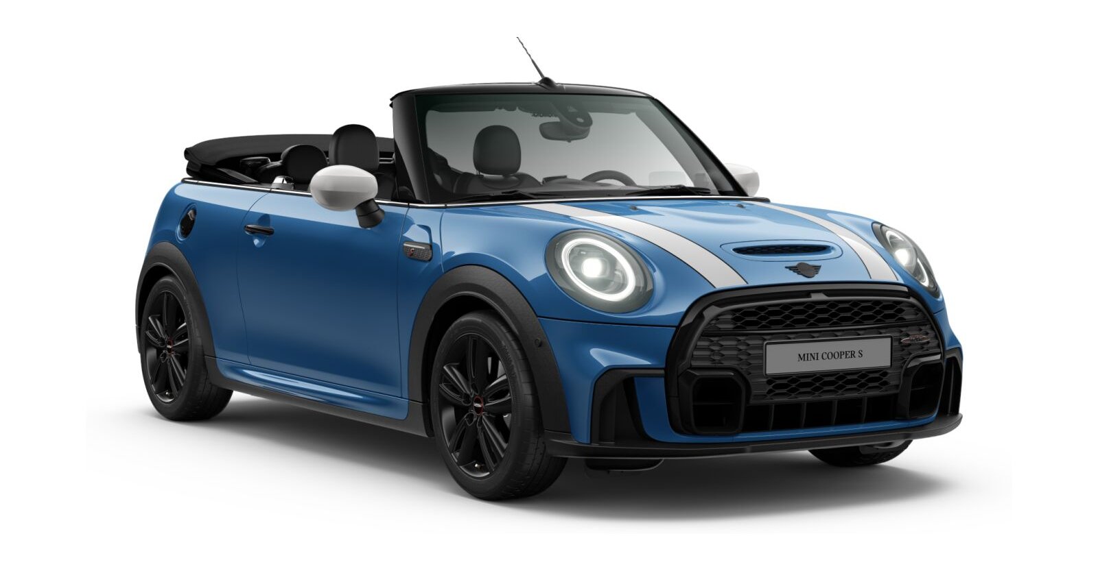 MINI MINI Cabrio in Blau von vorne MINI MINI Cabrio in Blau von vorne