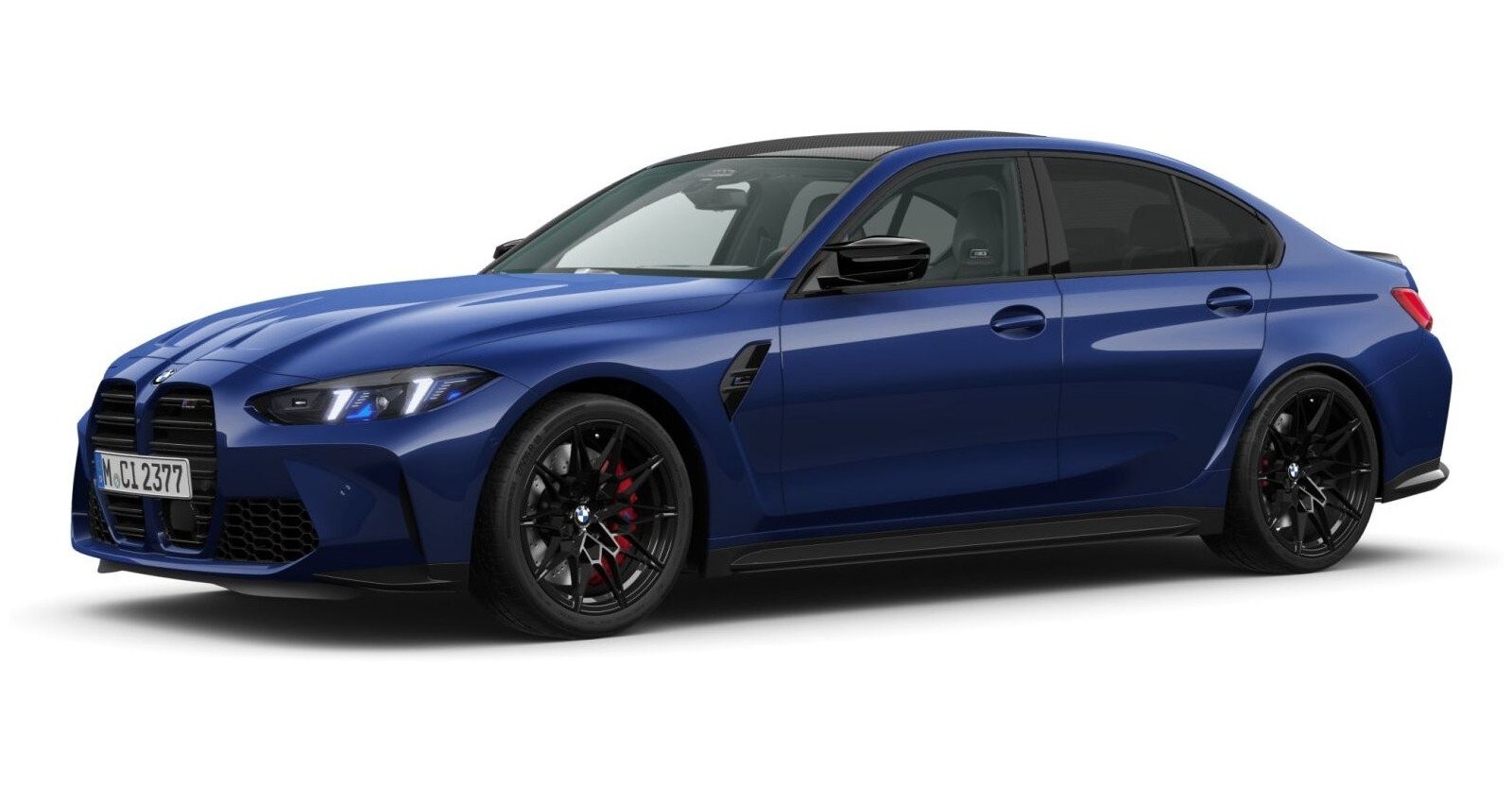 BMW M3 Competition Limousine mit M xDrive in Blau von vorne BMW M3 Competition Limousine mit M xDrive in Blau von vorne