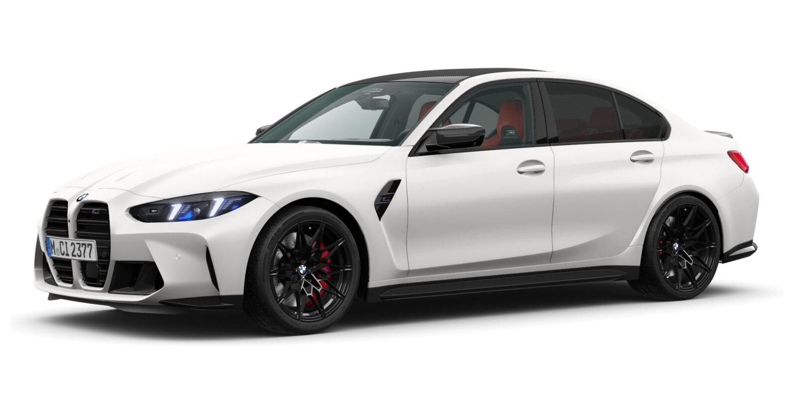 BMW M3 Competition Limousine mit M xDrive in Weiß von vorne
