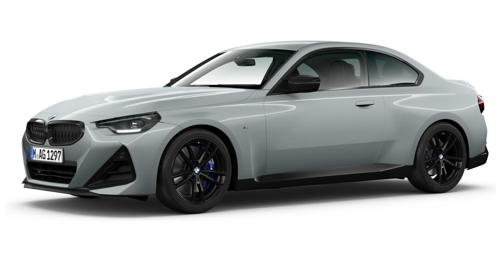 BMW M240i xDrive Coupé in Grau von vorne BMW M240i xDrive Coupé in Grau von vorne