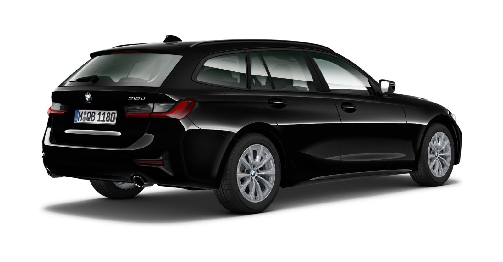 BMW BMW 3er in Schwarz von hinten BMW BMW 3er in Schwarz von hinten