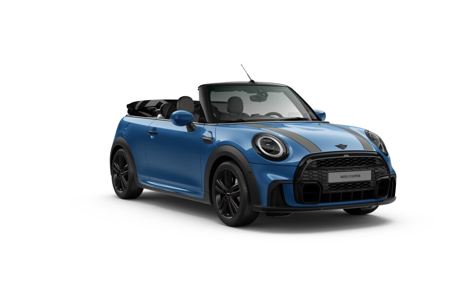 MINI Cooper Cabrio in Blau von vorne MINI Cooper Cabrio in Blau von vorne