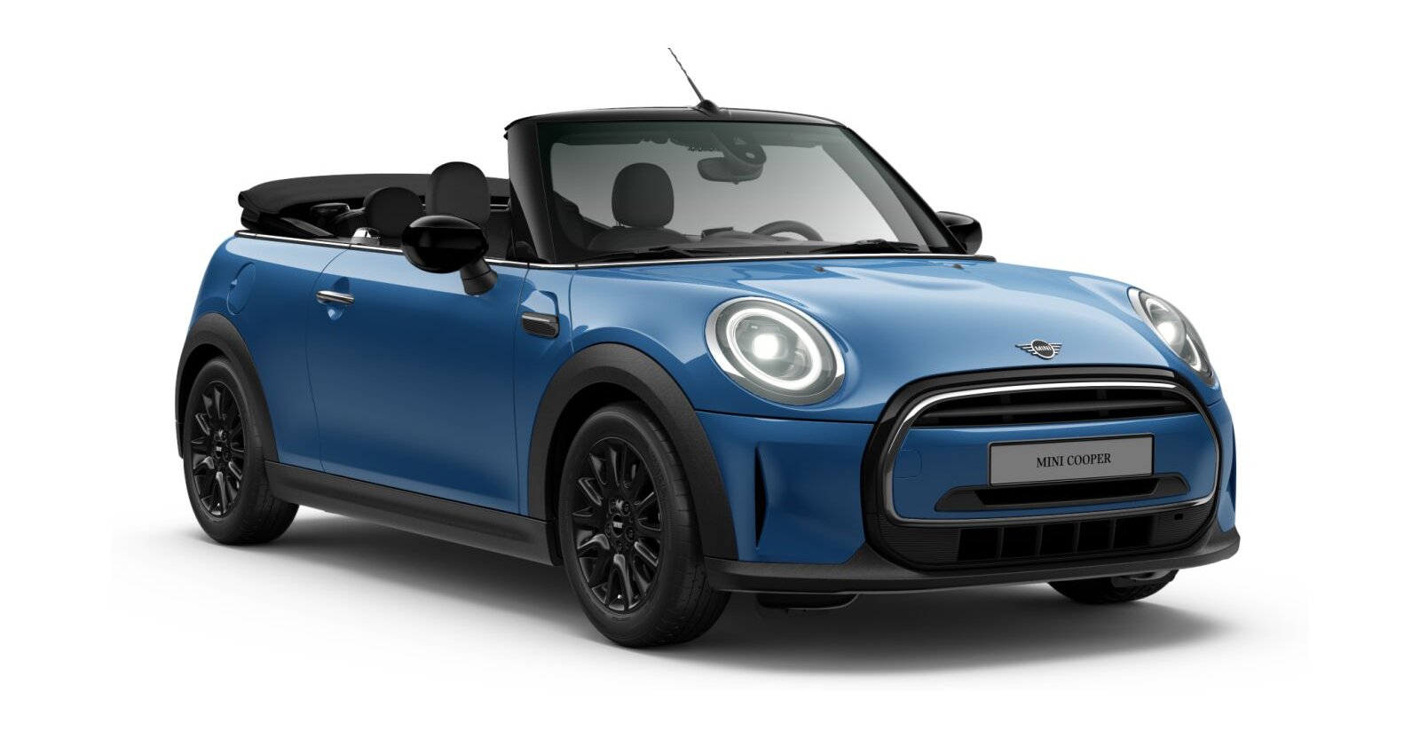 MINI MINI Cabrio in Blau von vorne MINI MINI Cabrio in Blau von vorne