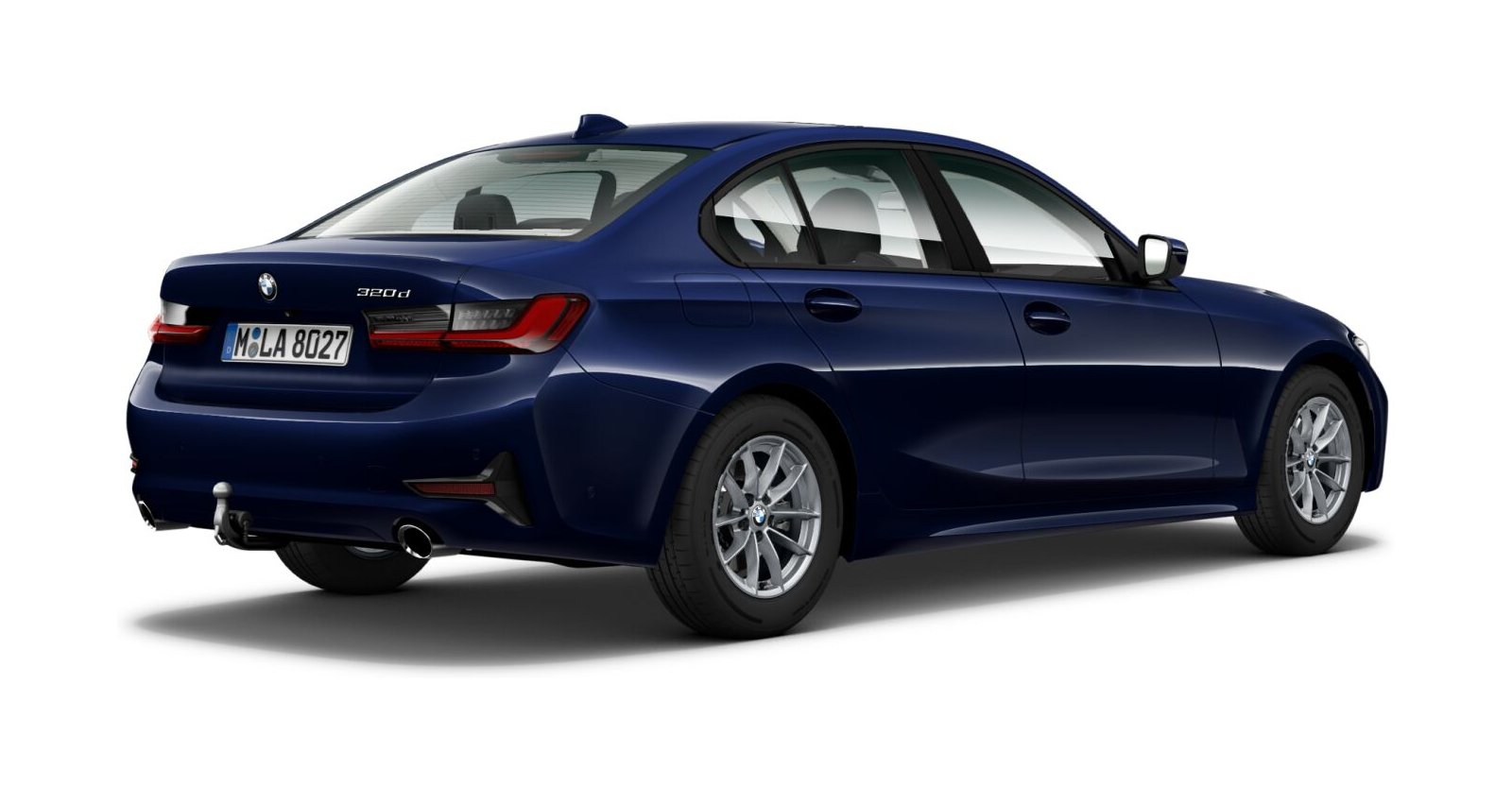 BMW BMW 3er in Blau von hinten BMW BMW 3er in Blau von hinten