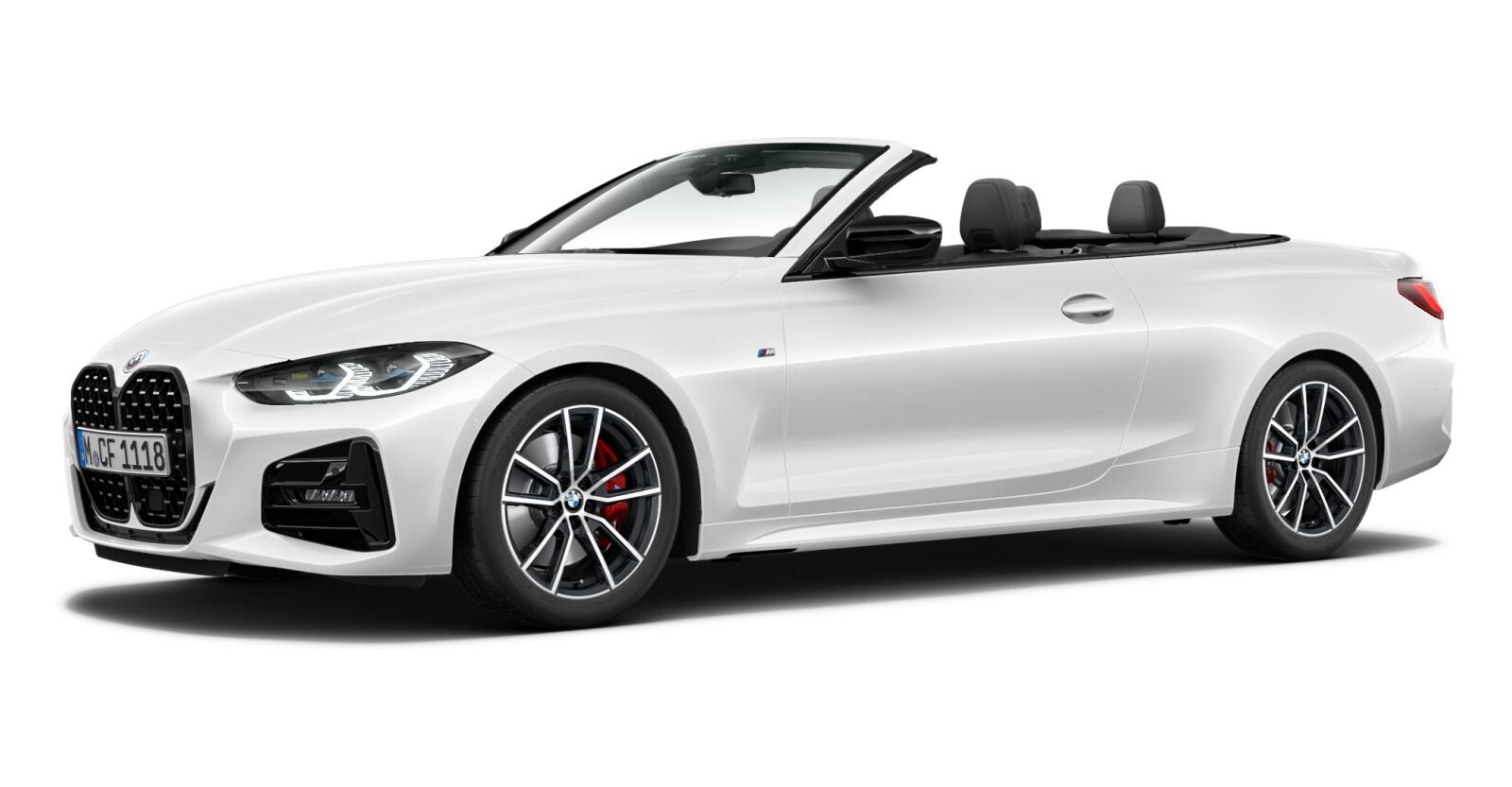 BMW 430i Cabrio in Weiß von vorne BMW 430i Cabrio in Weiß von vorne
