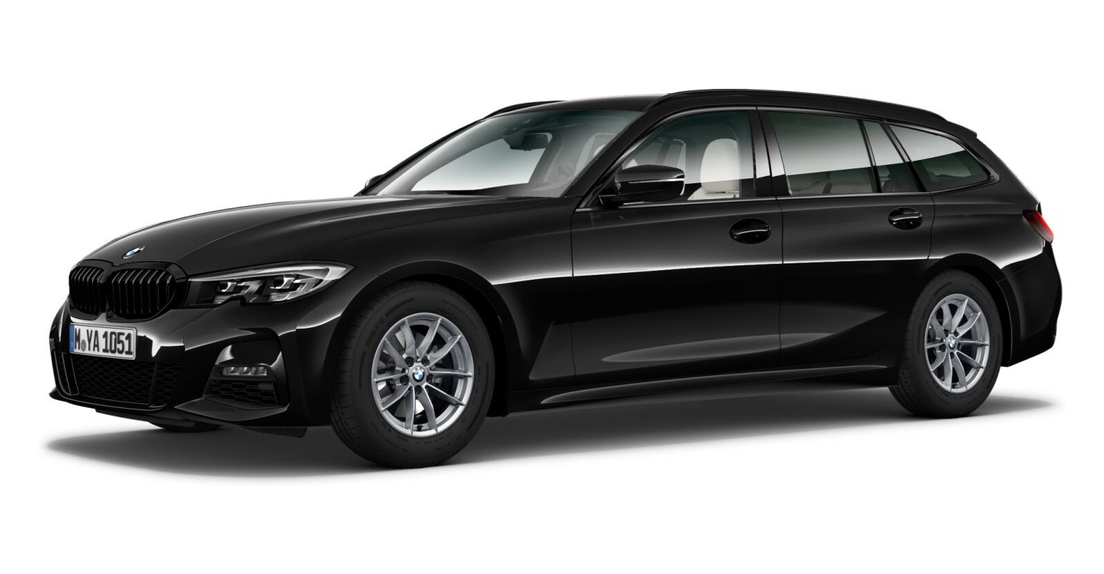 BMW BMW 3er in Schwarz von vorne BMW BMW 3er in Schwarz von vorne