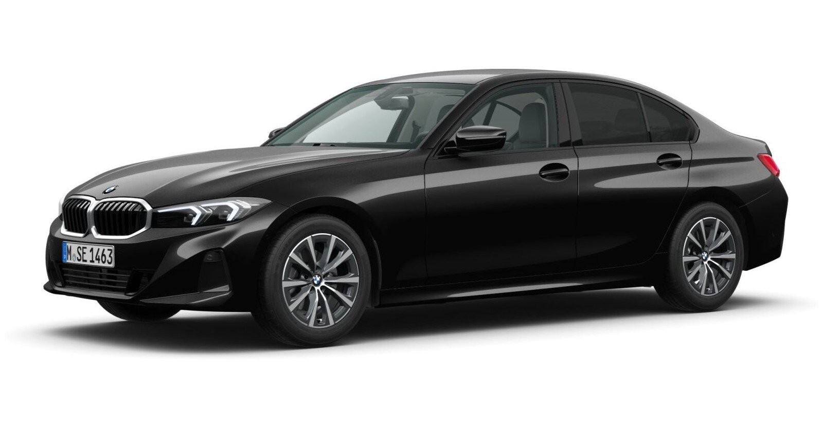 BMW 318d Limousine in Schwarz von vorne