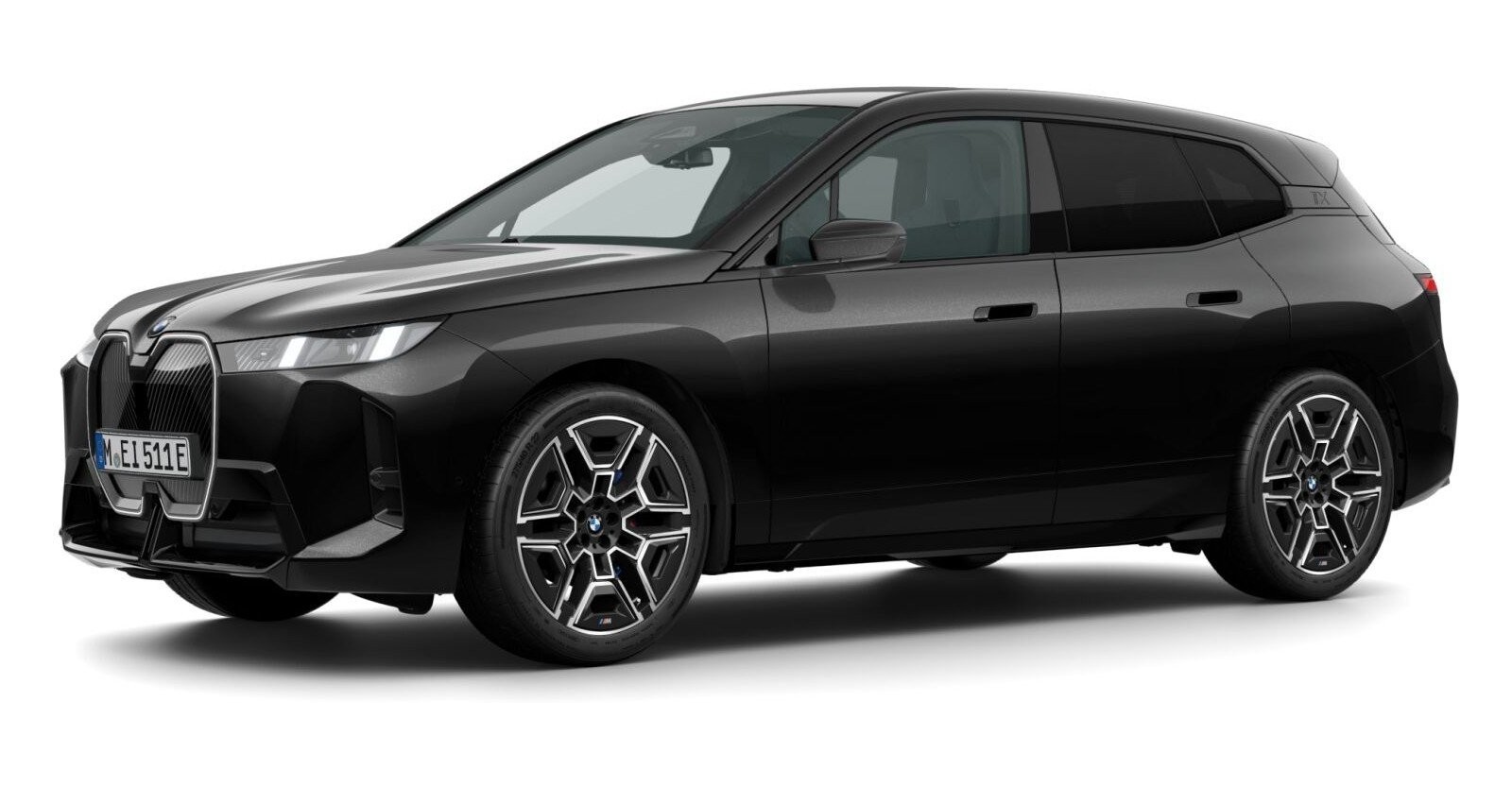 BMW iX xDrive45 in Schwarz von vorne BMW iX xDrive45 in Schwarz von vorne