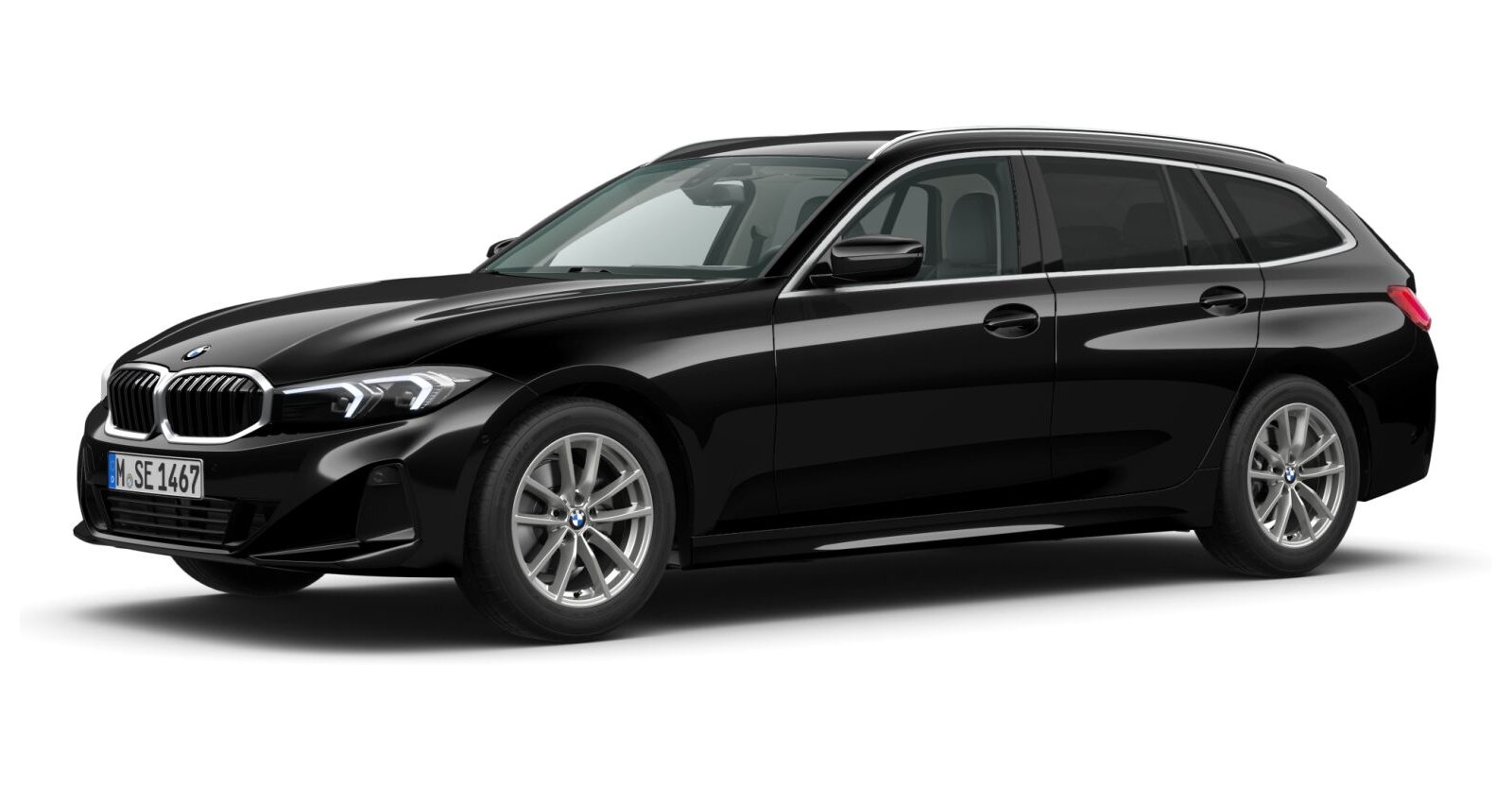 BMW BMW 3er in Schwarz von vorne BMW BMW 3er in Schwarz von vorne
