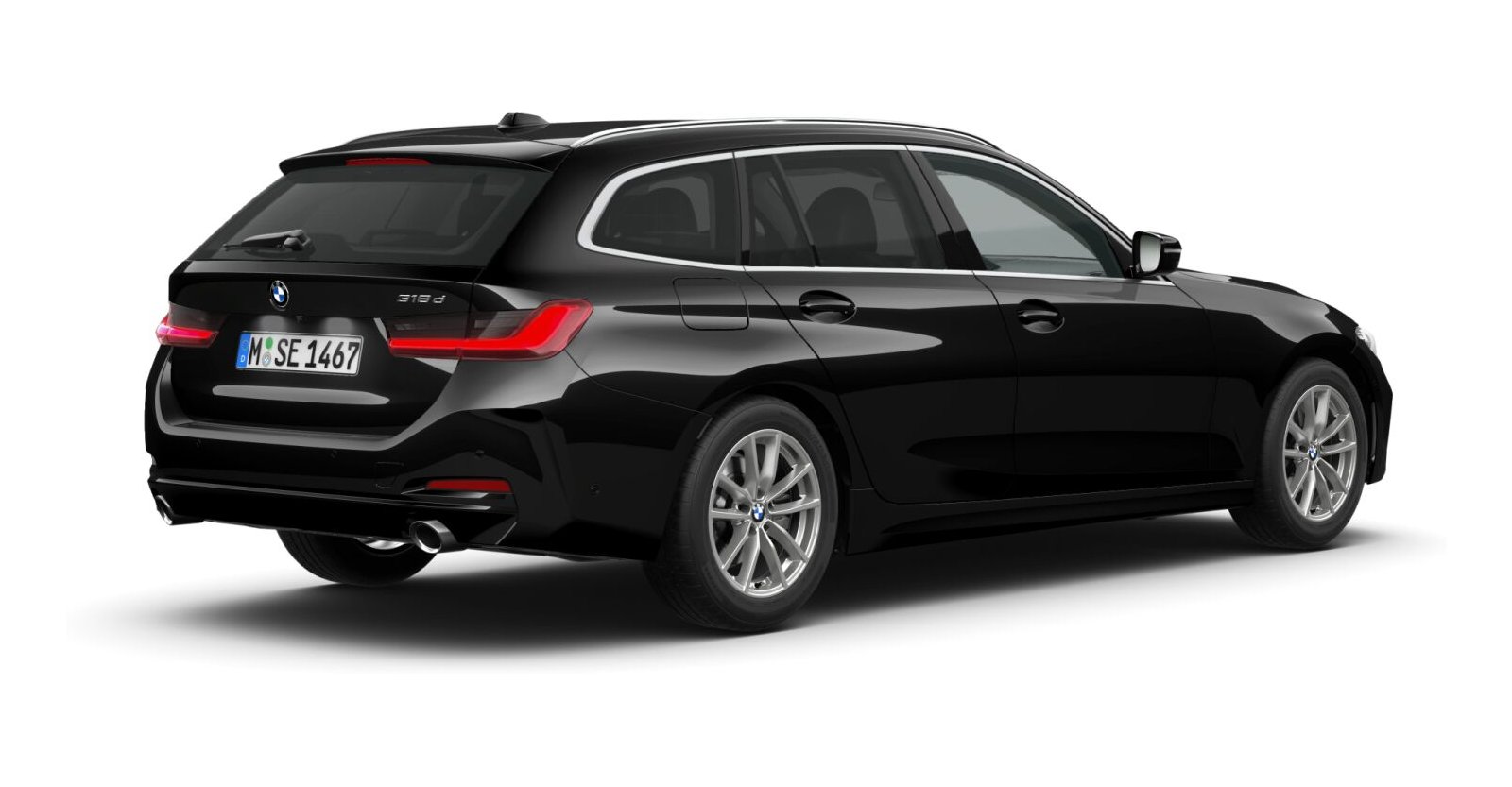 BMW BMW 3er in Schwarz von hinten BMW BMW 3er in Schwarz von hinten