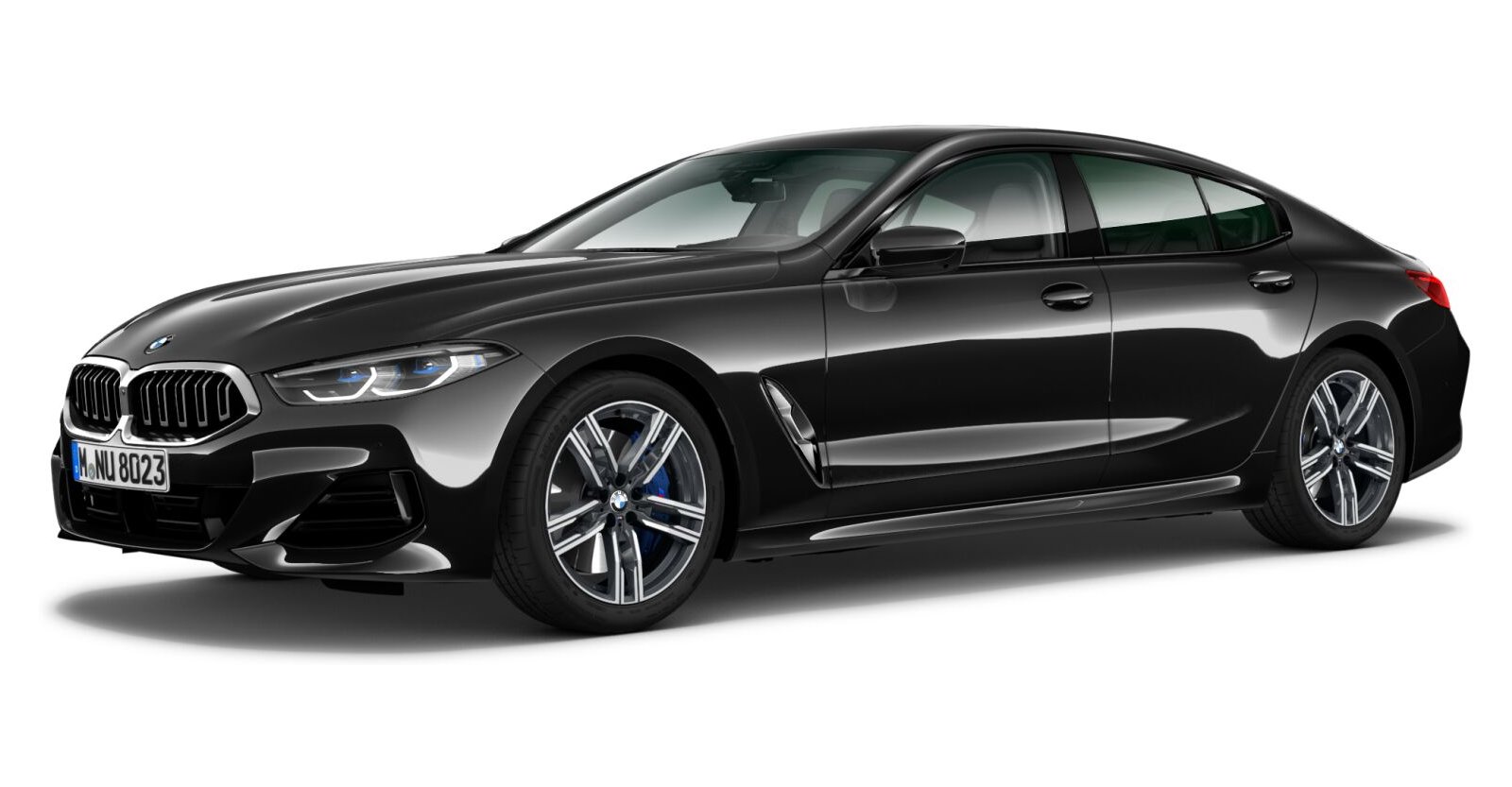 BMW 840i Gran Coupé in Schwarz von vorne BMW 840i Gran Coupé in Schwarz von vorne