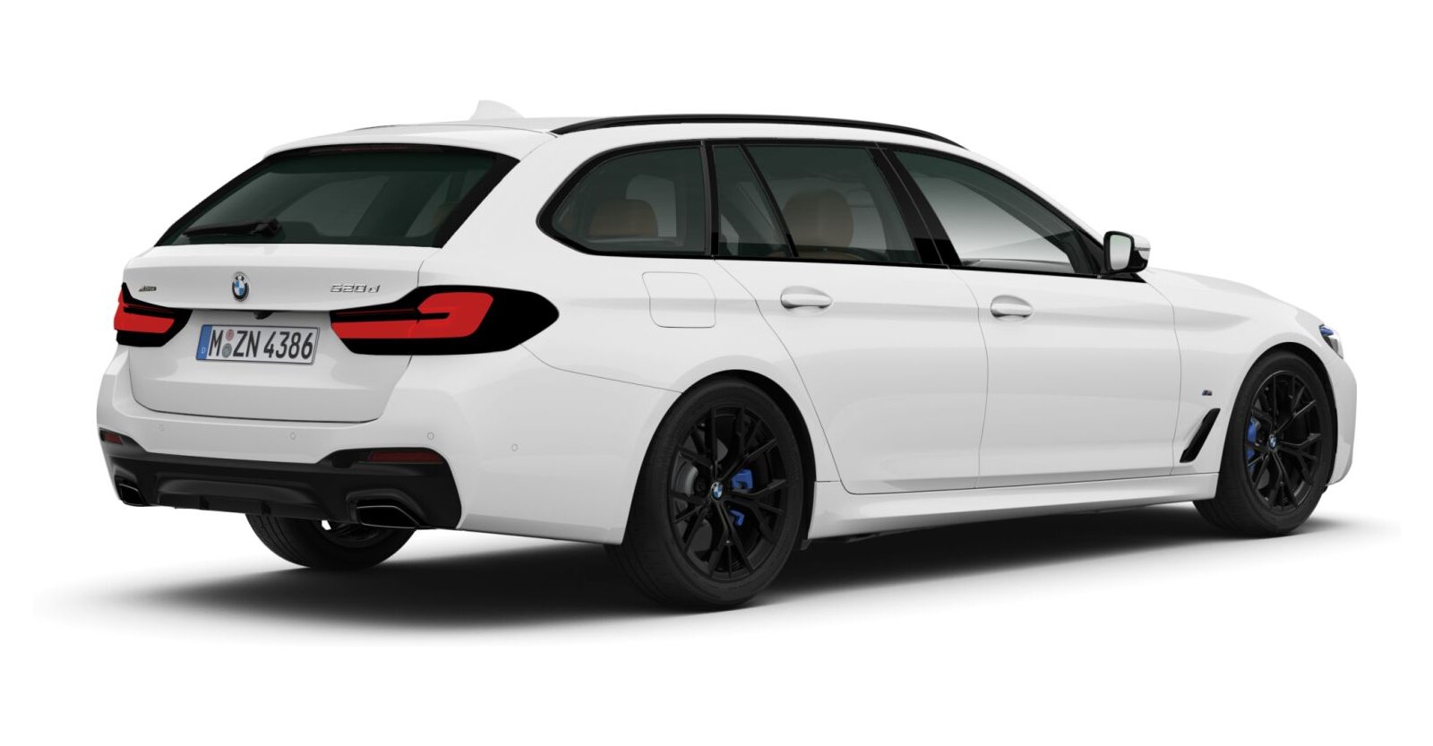 BMW BMW 5er in Weiß von hinten
