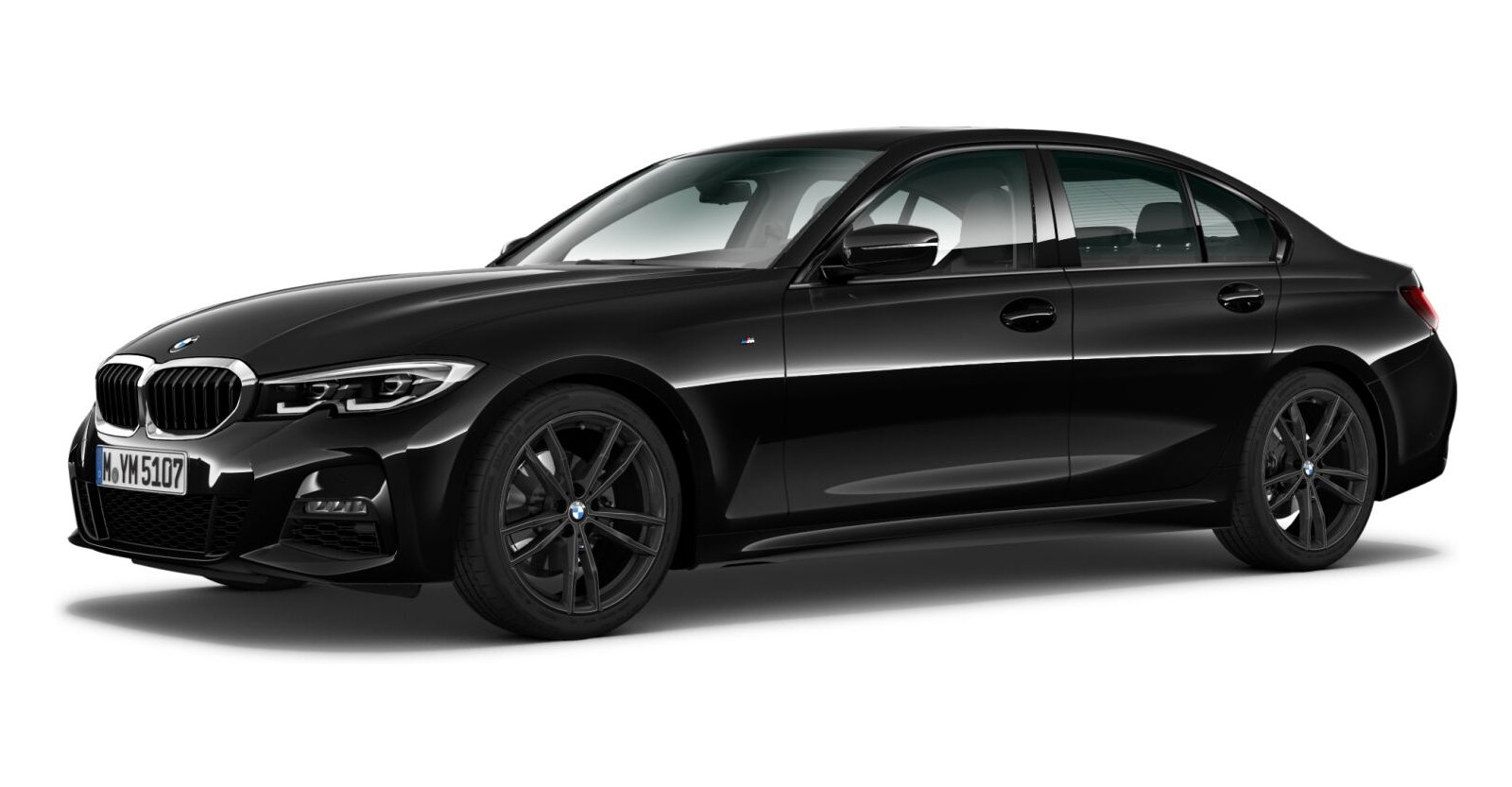 BMW BMW 3er in Schwarz von vorne BMW BMW 3er in Schwarz von vorne