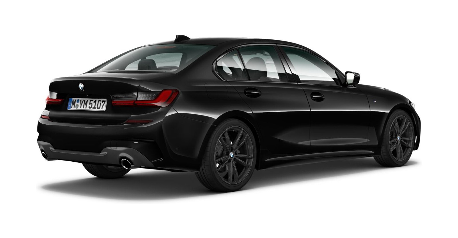 BMW BMW 3er in Schwarz von hinten BMW BMW 3er in Schwarz von hinten