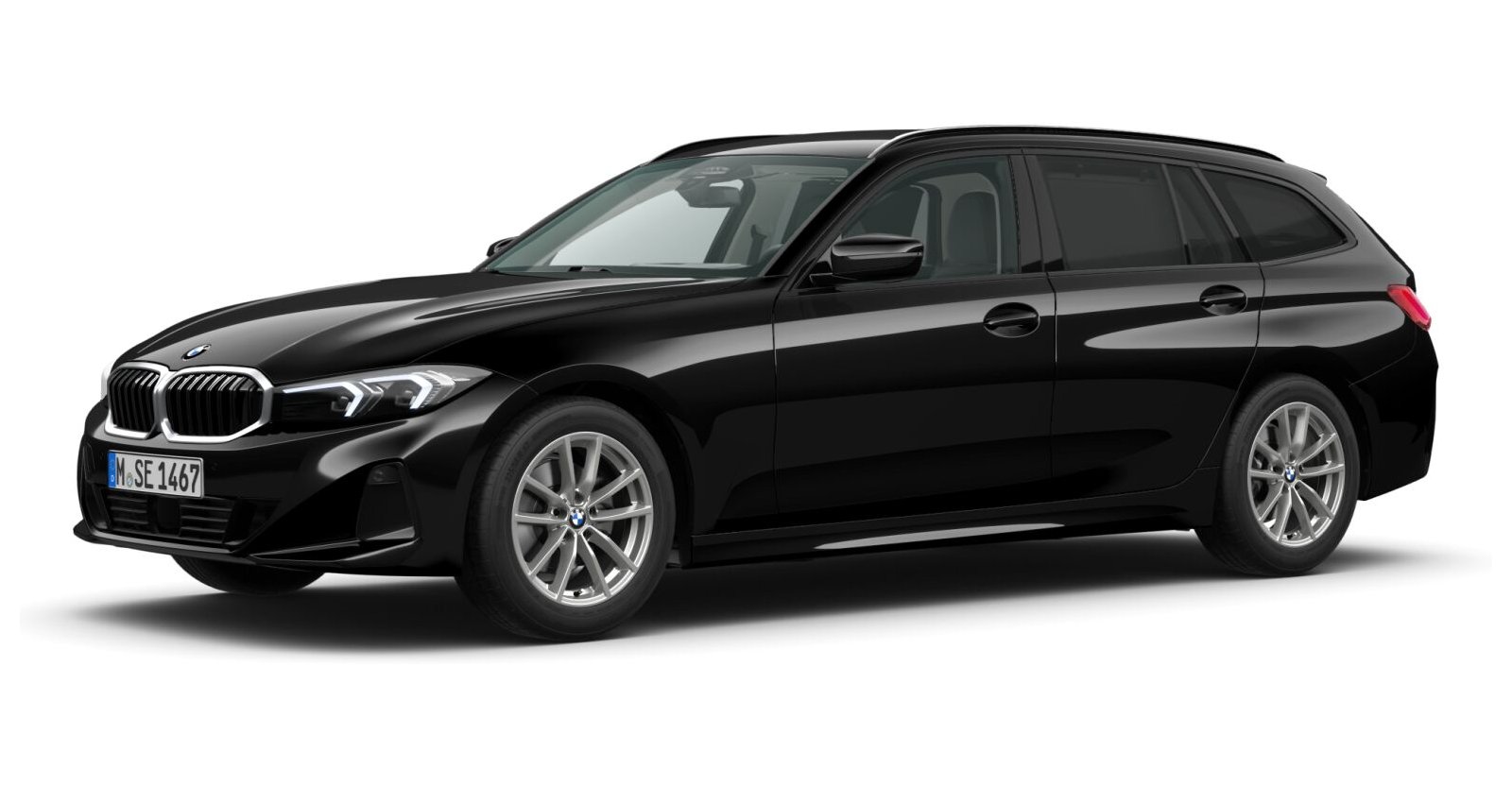 BMW BMW 3er in Schwarz von vorne BMW BMW 3er in Schwarz von vorne