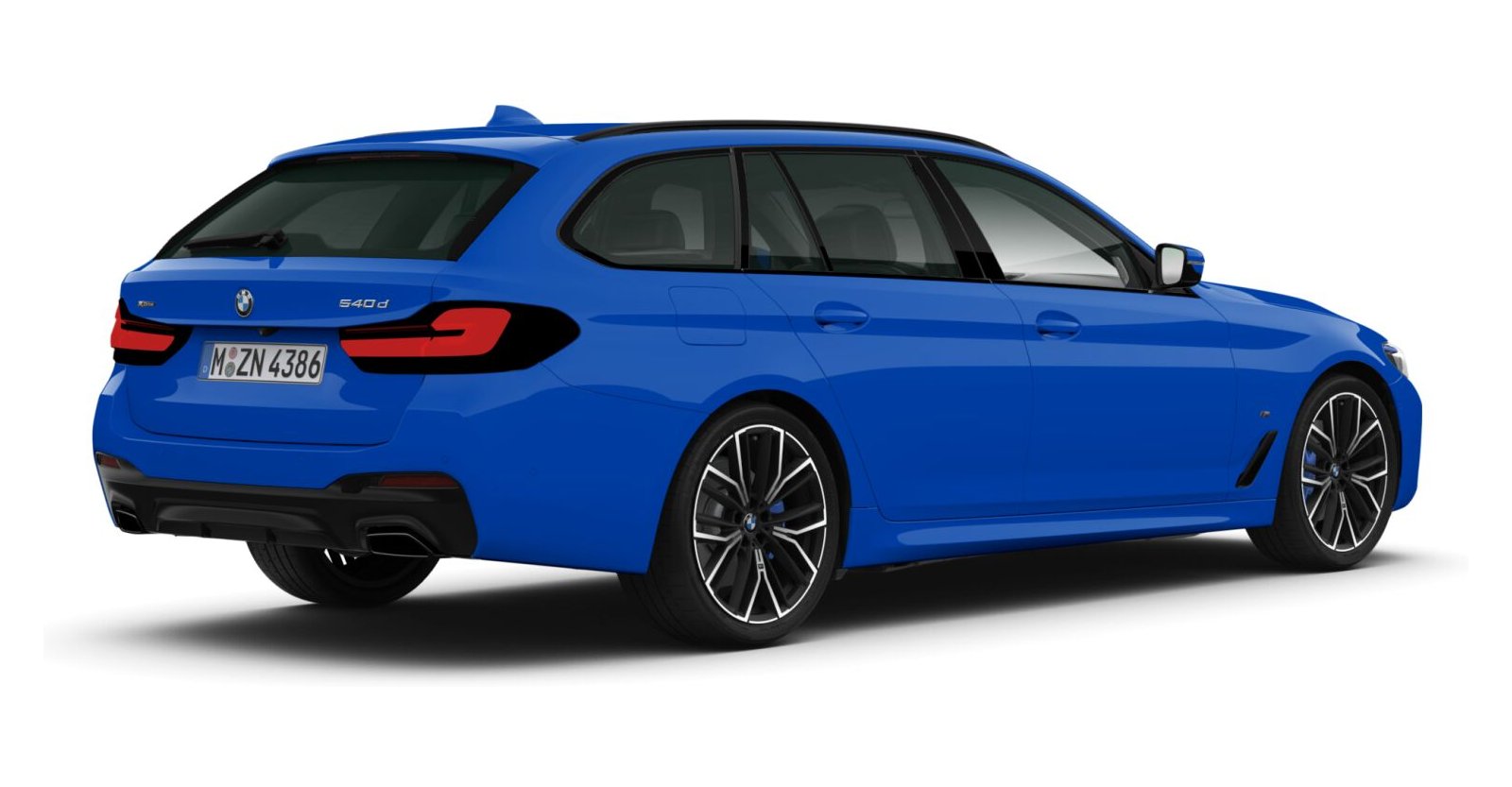 BMW BMW 5er in Blau von hinten BMW BMW 5er in Blau von hinten