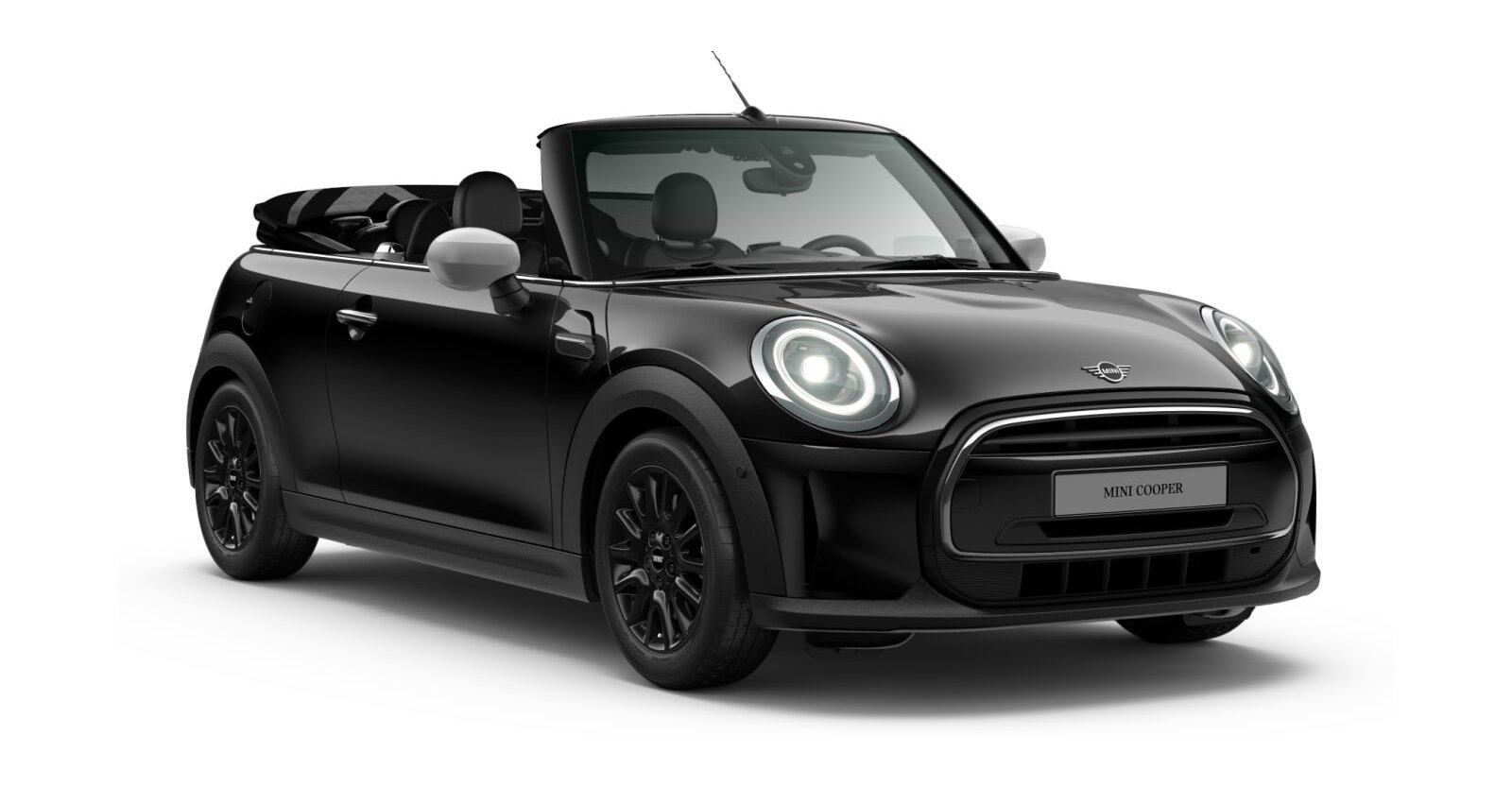 MINI MINI Cabrio in Schwarz von vorne MINI MINI Cabrio in Schwarz von vorne