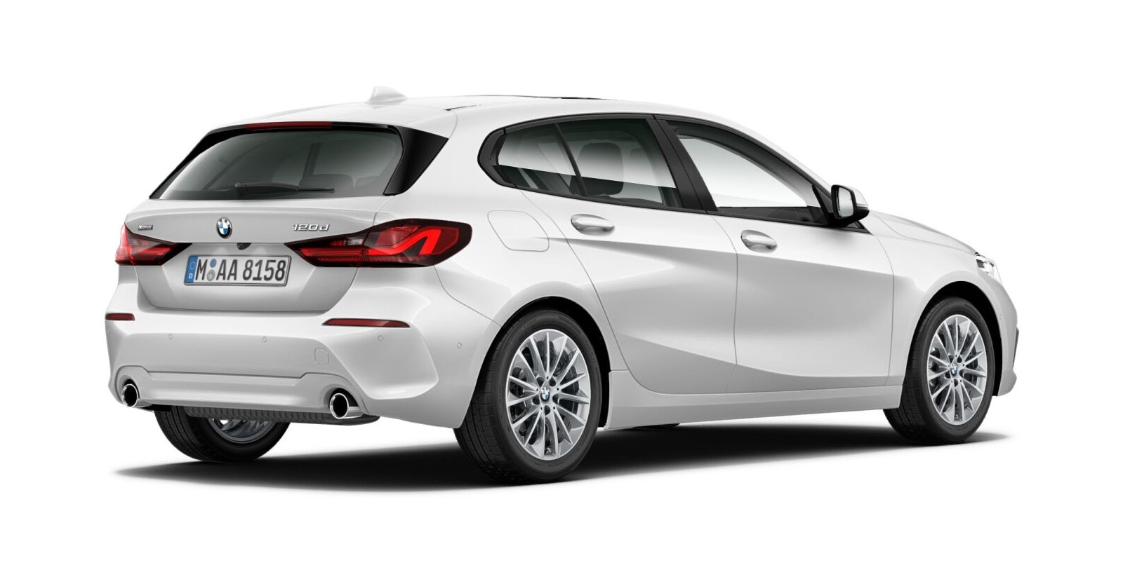 BMW BMW 1er in Weiß von hinten BMW BMW 1er in Weiß von hinten