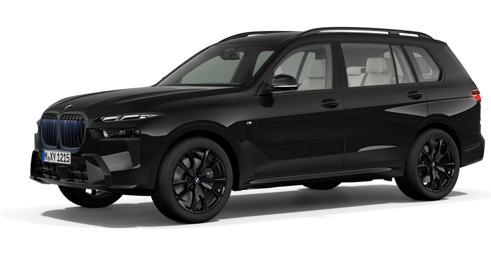 BMW X7 xDrive40i in Schwarz von vorne BMW X7 xDrive40i in Schwarz von vorne